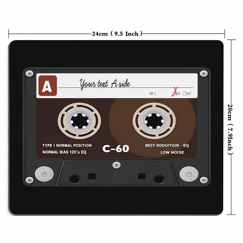 Mugod Retro Audio Cassette Mouse Pad Music Record Player Low Noise 80s Plastic Tape Mouse Mat Non-Slip Rubber Base Mousepad for Computer Laptop PC Gaming Working Office & Home 9.5x7.9 Inch - Image 4